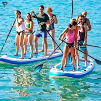 JTRDA Méga SUP gonflable de 18 pi à double couche pour plusieurs personnes, super grande taille, bateau dragon, SUP d'équipe, énorme sup