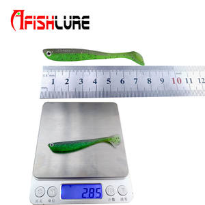 Appâts souples de pêche 55mm 75mm T queue poisson leurres de pêche arc-en-ciel couleur paillettes balançoire <span class=keywords><strong>hiver</strong></span> pêche sur glace Spinner appât - Product Image 4