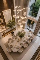 Service clé en main pour projet d'aménagement complet d'appartement : mobilier de luxe italien sur mesure, canapé de salon et ensemble de chambre à coucher