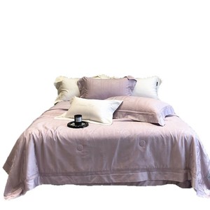 1688 120S Tencel Cotton Satin Jacquard Quilt Set 4 Pieces Cooling European Style Summer Bedding - Product Image 5