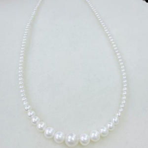 Collar de Perlas de Agua Dulce de Zhuji, 2-7 mm, Redondas, Casi Impecables, Aurora, Plata Pura con Hebilla Ajustable, Collar de Perlas Sonriente - Product Image 4