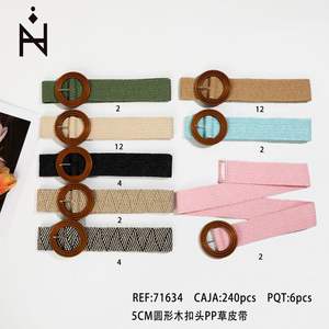 Cinturón de Cintura Redonda de Madera de 5 cm con Hebilla de PP y 6 Colores para Mujer, Cinturones de Moda - Product Image 3
