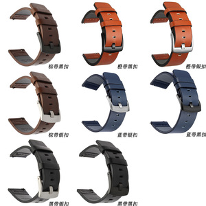 Correa de cuero de liberación rápida para reloj de 20mm y 22mm para Samsung Galaxy <span class=keywords><strong>Watch</strong></span> <span class=keywords><strong>3</strong></span> Active2 40 <span class=keywords><strong>44mm</strong></span> <span class=keywords><strong>Huawei</strong></span> <span class=keywords><strong>Watch</strong></span> <span class=keywords><strong>Gt</strong></span> 2 WatchBand 18 24mm - Product Image 5
