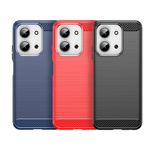 Para <span class=keywords><strong>Redmi</strong></span> 15C Case, Anti-Scratch Slim Fit Carbon Fiber Texture Brushed <span class=keywords><strong>Line</strong></span> Funda de teléfono móvil de TPU suave a prueba de golpes para <span class=keywords><strong>Redmi</strong></span> 15C - Product Image 1