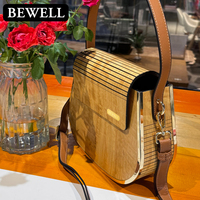 Sac à main fourre-tout décontracté pour femmes à la mode de luxe Fourniture ODM à fermeture à bouton colorée en bois écologique pour un usage quotidien deux sacs