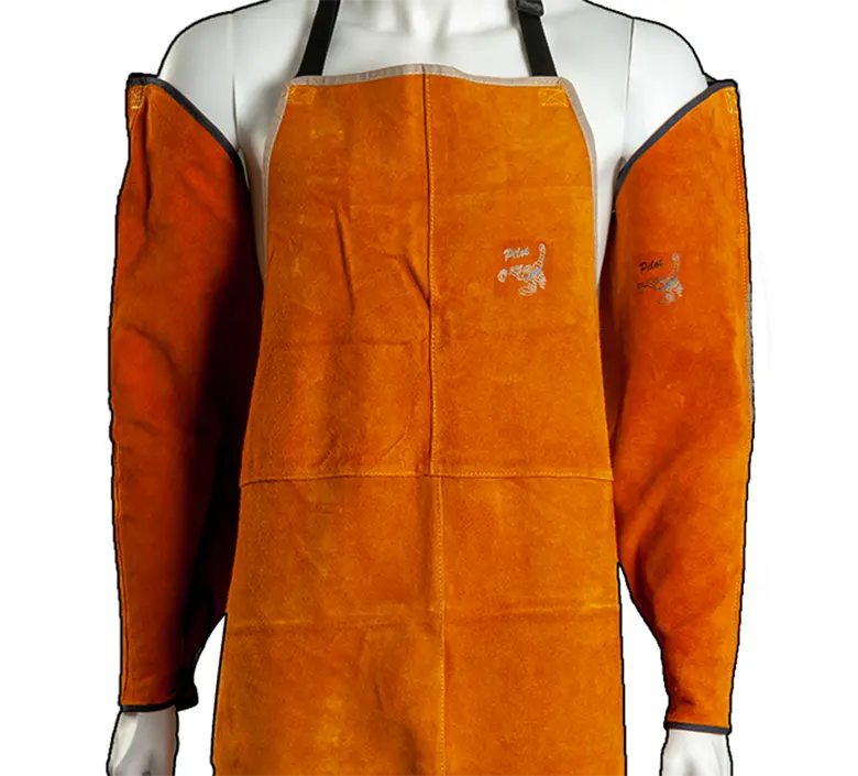 Hight Quality Durable Working Golden Yellow Cow Split Leather Apron With Adjustable Buckle