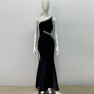 Vestido Maxi con cuello cuadrado, vestido de cena con diamantes de imitación, ajustado para cena, fiesta de cumpleaños, evento - Product Image 4