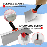 Kit de 15 outils de peinture pour la maison, couteaux à mastic et grattoirs en acier inoxydable avec manches en bois/plastique, brosses pour la finition des murs
