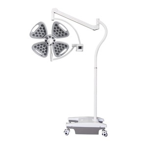 โคมไฟผ่าตัดแบบเคลื่อนที่ LED ปราศจากเงา 150W ได้รับการรับรองมาตรฐาน CE สำหรับโรงพยาบาล ศัลยกรรมความงาม และการผ่าตัดสัตว์เลี้ยง พร้อมแหล่งกำเนิดแสงเย็น ดีไซน์รูปกลีบดอกไม้ - Product Image 3