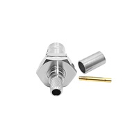 Connecteur coaxial RF BNC femelle à montage sur panneau, type à sertir, compatible avec le câble LMR240