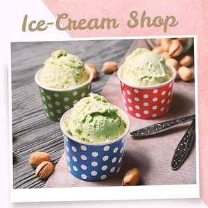 Pots à yaourt, coupes à glace de qualité alimentaire, coupes à gelato, à pois - Product Image 5