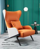 Fauteuil de loisirs de style nordique, luxe léger, avec structure métallique, dossier haut, fauteuil moderne, canapé individuel avec motif abstrait en acier inoxydable