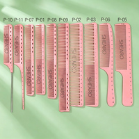 Peigne en résine antistatique résistant à la chaleur, peigne à queue de rat double face avec échelle graduée pour la coiffure en salon de coiffure