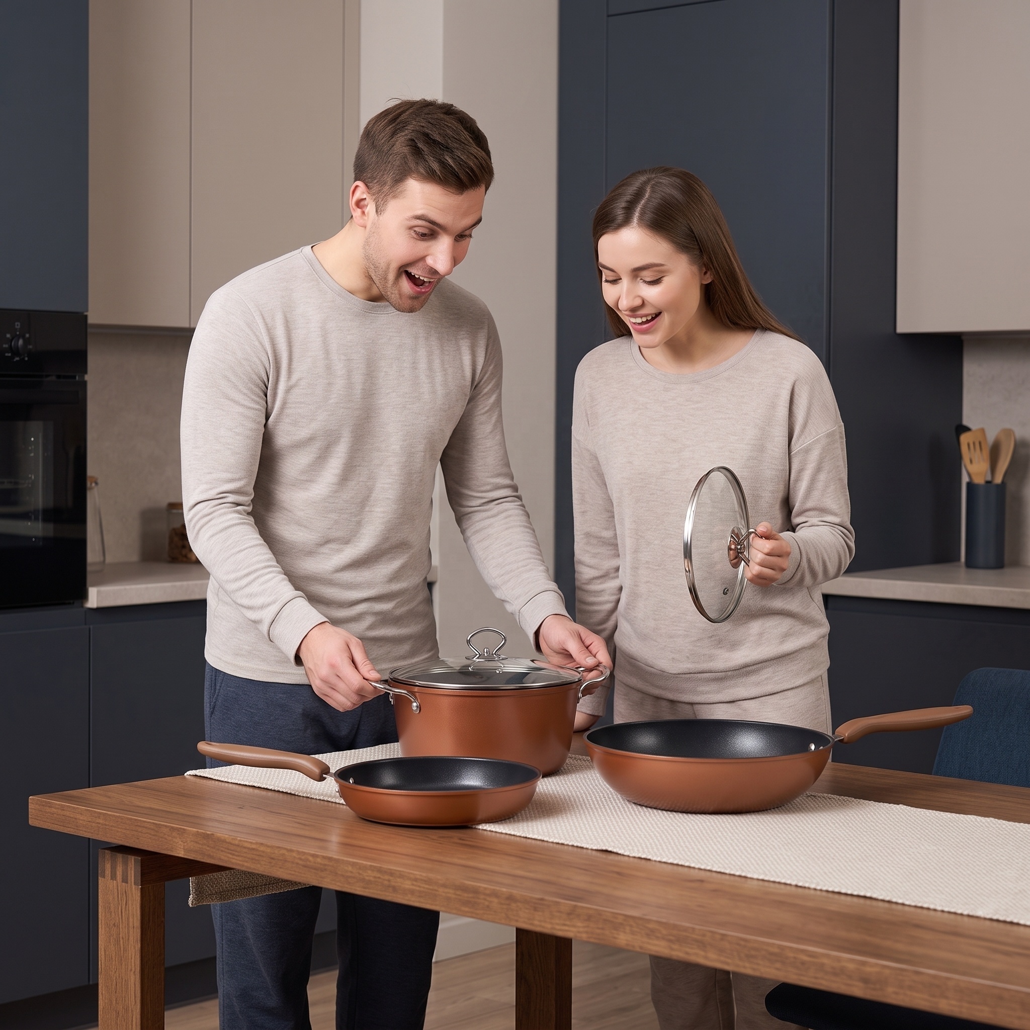 Wholesale Non Stick Cookware Set 5 Piece Iron Pots and Pans Induction Cooker Compatible Oven Safe Dishwasher Safe · image 6