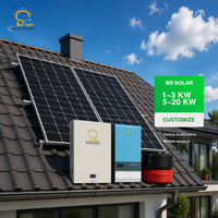 Système d'énergie solaire domestique BR SOLAR 3Kw 5Kw 6Kw 6.2KW avec batterie au lithium pour stockage d'énergie solaire 48V et panneaux solaires