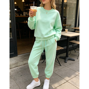 Vêtements pour femmes fabriqués en usine, ensemble décontracté pour femmes à bas prix, pull <span class=keywords><strong>et</strong></span> pantalon décontractés en 2 pièces, ensemble tendance <span class=keywords><strong>et</strong></span> de haute qualité - Product Image 3