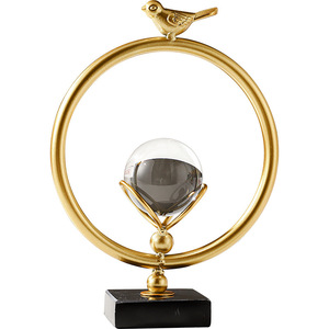 Commercio all'ingrosso di lusso europeo-Styles decorazione creativa per incisione per casa soggiorno ufficio anniversario sfera di cristallo in metallo ornamento - Product Image 5