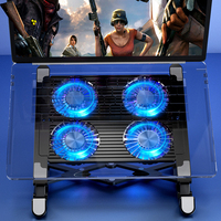 Base de Refrigeración para Portátil, Plegable, Elevada, Portátil, con RGB, de Aleación de Aluminio, Refrigeración por Semiconductor, Conexión Tipo-C para Juegos