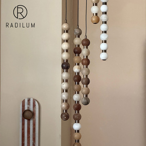 Luxury Modern Perle Alabaster Small Adjustable Height LED Pendant Hanging <b>Light</b> Fixture for High-End <b>Dining</b> Room Living Hotel - Product Image 1