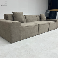 Canapé en tissu de lin respirant, mousse haute résilience compressée, emballé sous vide, mobilier moderne pour salon, idéal pour Airbnb et hôtels