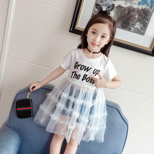 Nueva llegada de diseño de verano lindo Casual bebé chica vestido falda niños ropa carta impresión niños vestido de niña - Product Image 1