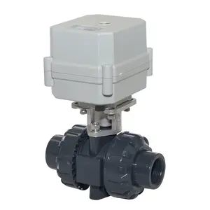 Plastic PVC electric motorized ball valves automatic water drain valve 3/4 inch