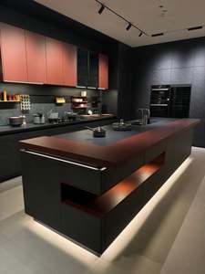 Modern Shaker Kitchen <b>Cabinet</b> Glass <b>Door</b> Free Design Soft Close Hinges MDF Stainless Melamine Board Sink Backsplash - Product Image 2