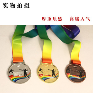 <b>Badminton</b> Medals 85g 7cm Zinc Alloy Engraved Durable For Competition - Product Image 2