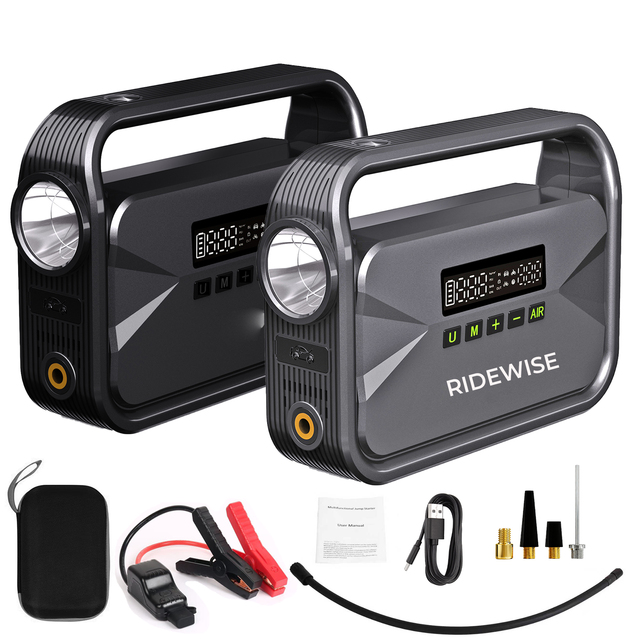 6 in 1 10000mAh High Capacity Multi Function Led Lamp Portable 12V Car Battery Charger and Jump Starter with Air Pump