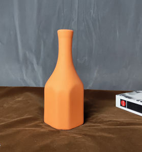 Europa creativa di disegno di Stile, Nuovo, Moderno Arancione bottiglia di forma opaco flacone <span class=keywords><strong>Vaso</strong></span> di Ceramica per Fiore Secco - Product Image 1