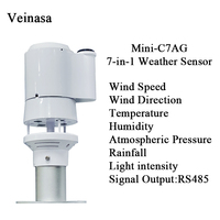 Veinasa Mini-C7AG 7-in-1 Pemantau Lingkungan Meteorologi Sensor Kecepatan Angin Arah Angin Suhu Kelembaban Tekanan Udara