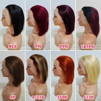 Promotion Letsfly : Perruque Bob Courte en Cheveux Humains, Densité 180%, Lisse, Perruque Frontale Bob 13x4 avec Dentelle