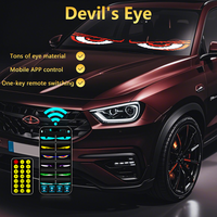 Accesorios Para Coche Ojos de Diablo Luz LED, Ojos Para Camión y Coche, Gran Pantalla LED Flexible Programable Para Coche, Pantalla Suave Dinámica DIY