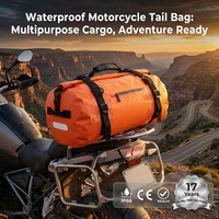 Sac de selle de moto étanche IP66, sac de voyage de moto haut de gamme à fermeture roll-top avec sangles de fixation pour les voyages d'aventure et la randonnée