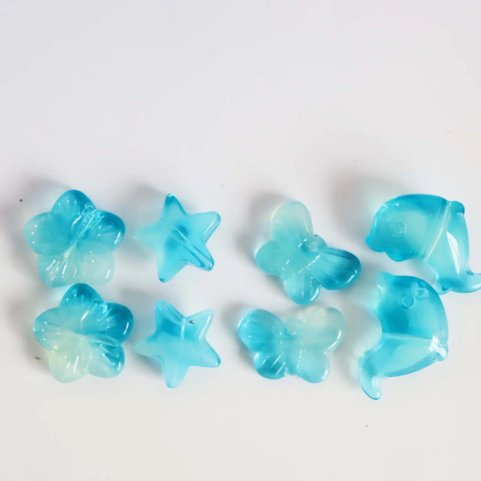 Stern Schmetterling Blume Delphin blau Glasperlen für Schmuck billige Mix Perlen Kit