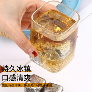 Cubitos de hielo de acero inoxidable, 6 piezas cuadradas para enfriar cerveza y bebidas - Product Image 3