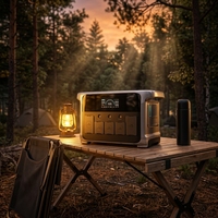 Station d'alimentation portable 1200W en gros, batterie au lithium 1152Wh, sortie AC/DC 110V/220V, certifiée FCC CE pour le camping et l'utilisation en extérieur