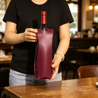 Sac de transport en cuir PU pour bouteille de vin unique, vente en gros YY Factory, pochette portable pour vin rouge, emballage cadeau