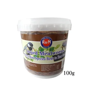 Mealworm seco para pájaros envasado en barril 100g