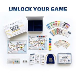 Jeu de société portable, écologique et recyclable sur le thème des aventures ferroviaires, avec carte et mini jetons, idéal pour les voyages en famille et les jeux en extérieur - Product Image 3