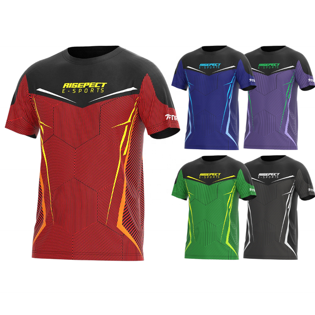 Custom Esports Shirt Good Quality Casual Sublimation Striped Gym T Shirt Team Sports Top Breathable