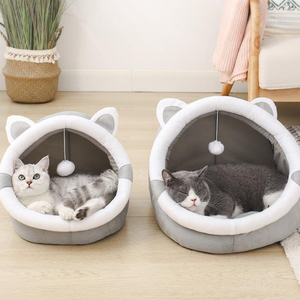 Camas para gatos con diferentes formas y orejas de animales, camas de lujo para perros y gatos, cojín suave lavable, camas para mascotas esponjosas en casa - Product Image 3