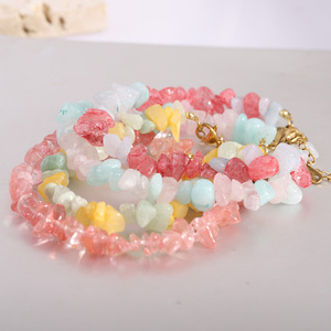 Pulsera de Piedra Irregular de Ágata de Cristal Natural Tejida a Mano, Joyería de Uso Diario para Mujer, Origen Yiwu AD1655 - Product Image 1