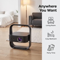 Projecteur HTP A6 intelligent flexible LCD LED 400 lumens, stéréo HIFI, haut-parleurs intégrés, Android 13, 1080p, mini home cinéma portable