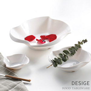 Vajilla de melamina imitación porcelana A8, tazón cuadrado de plástico para sopa, tazón de arroz de resina blanca, creativo para cantina de hotel y comida rápida - Product Image 3