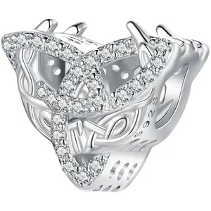 Jiang Yuan 2024 bijoux en gros 925 pendentifs en forme de coeur en argent sterling papillon pendentifs à breloque pour bracelets et colliers