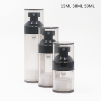 Flacon Pompe Airless Cosmétique pour Savon Liquide, Bouchon Noir, Couleurs Personnalisées, Extra Épais, 15ml, 30ml, 50ml, de l'Usine d'Emballage