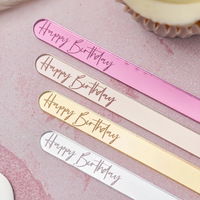 Bâtonnets de crème glacée et de bonbons gravés en acrylique pour anniversaire et fête des Mères, décoration de gâteau DIY