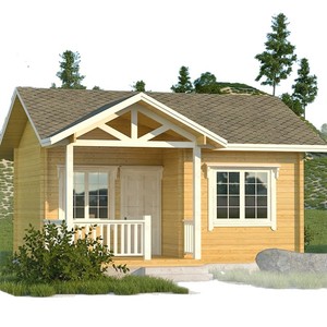 Villa rustique en bois à deux étages avec véranda pour jardin ou usage en station balnéaire - Product Image 4