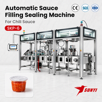 Otomatisasi Pengemasan Saus Cabai Satu Porsi Dengan SKP-6 6-Lane, Output 240-270 Cup/Menit, Produsen